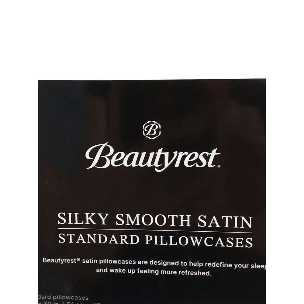 2 Pc Beautyrest STANDARD Satin Pillowcase Champagne Beige Silky Therapy Hair NEW